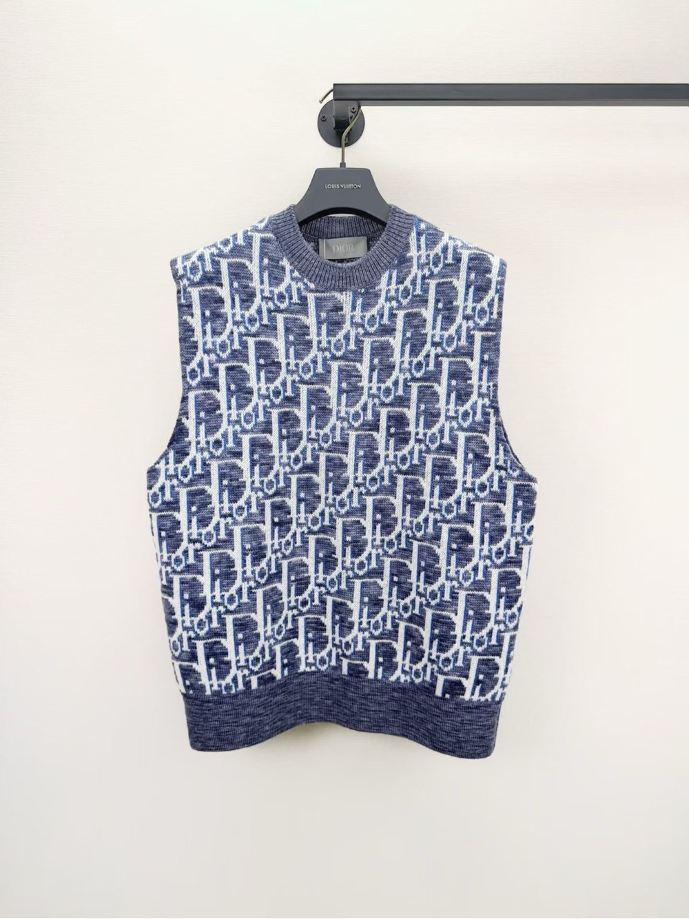 Dior Navy & White Monogram Knit Vest